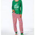 Two Piece Set Women Clothing Long Sleeve Christmas Pajama Family Outfit Factory